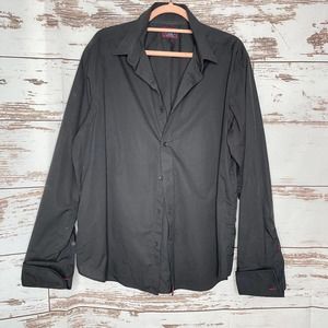 UNTUCKit X-Large Mens Black Cotton Long Sleeve Collared Button Up Shirt